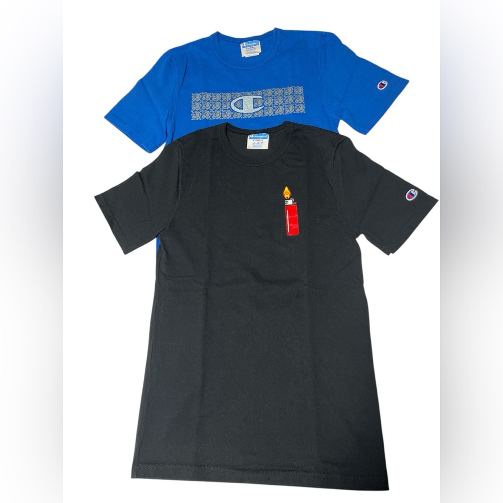 Champion Blue and Black Short Sleeve Tees